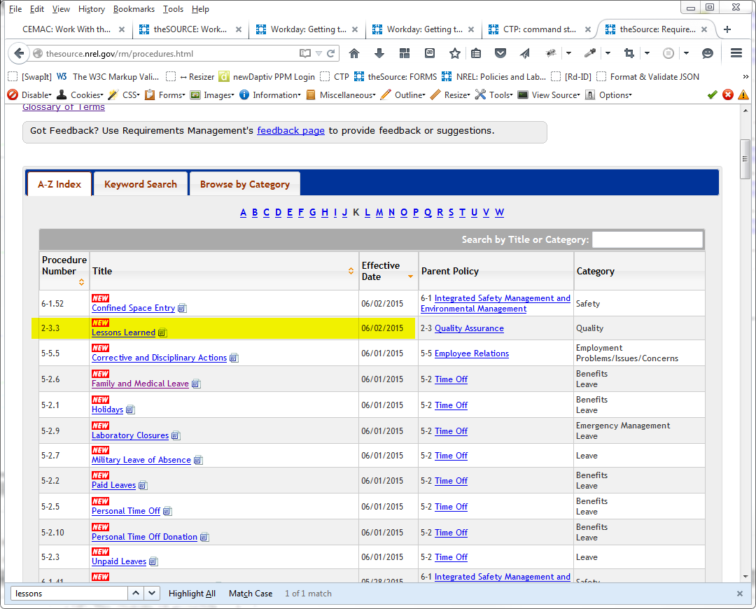 Screenshot of a website in a browser showing a sortable table.